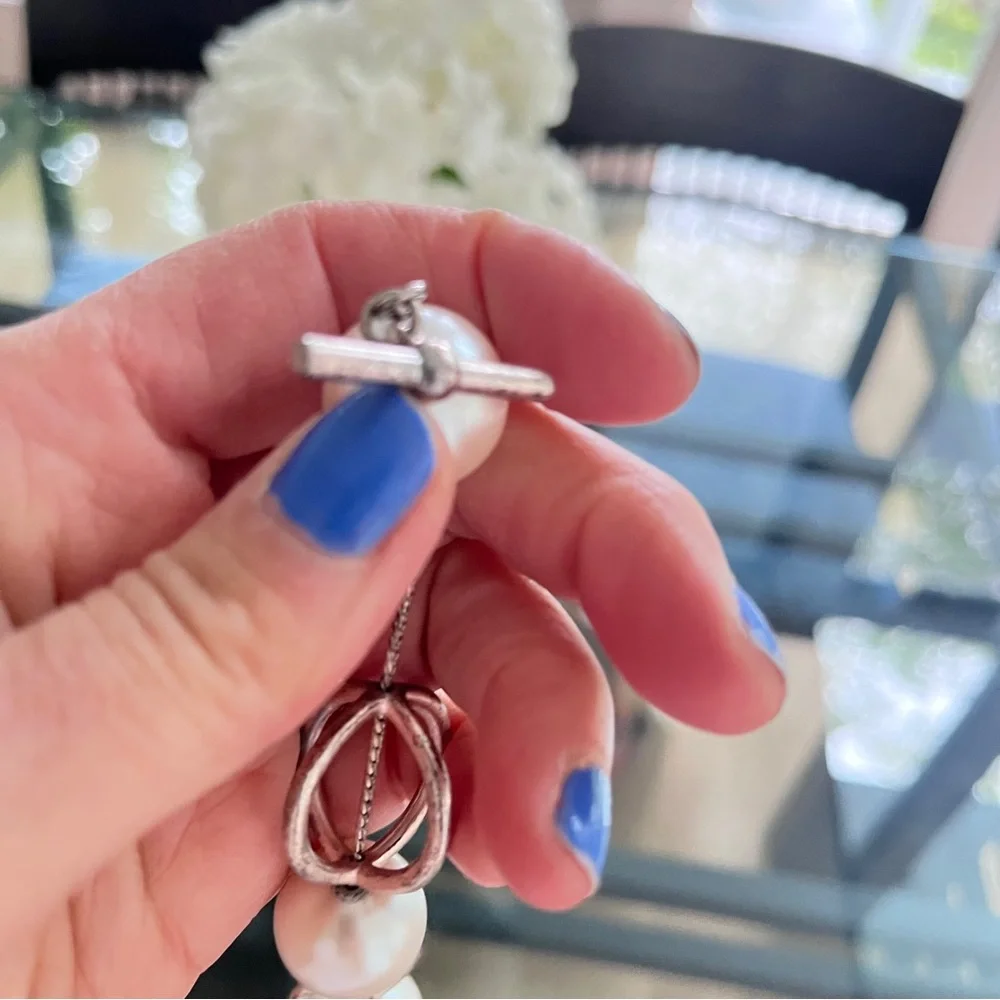 Anne Klein Silver and White Pearl Bracelet - Picture 4 of 4